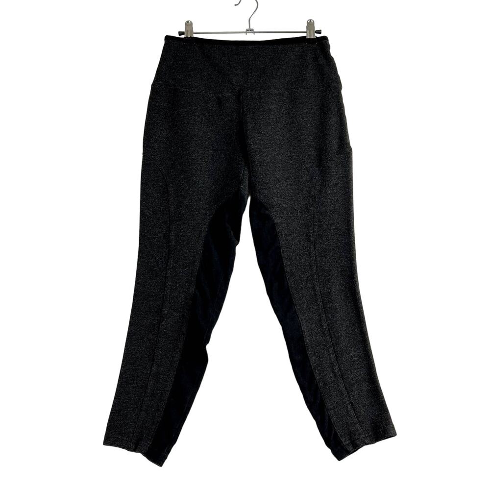 Lysse Twill Ponte with Ultrasuede Equestrian Panels Legging Charcoal Gray Medium